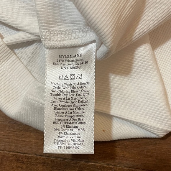 Everlane Luxe Rib Tee - White - Picture 4 of 4